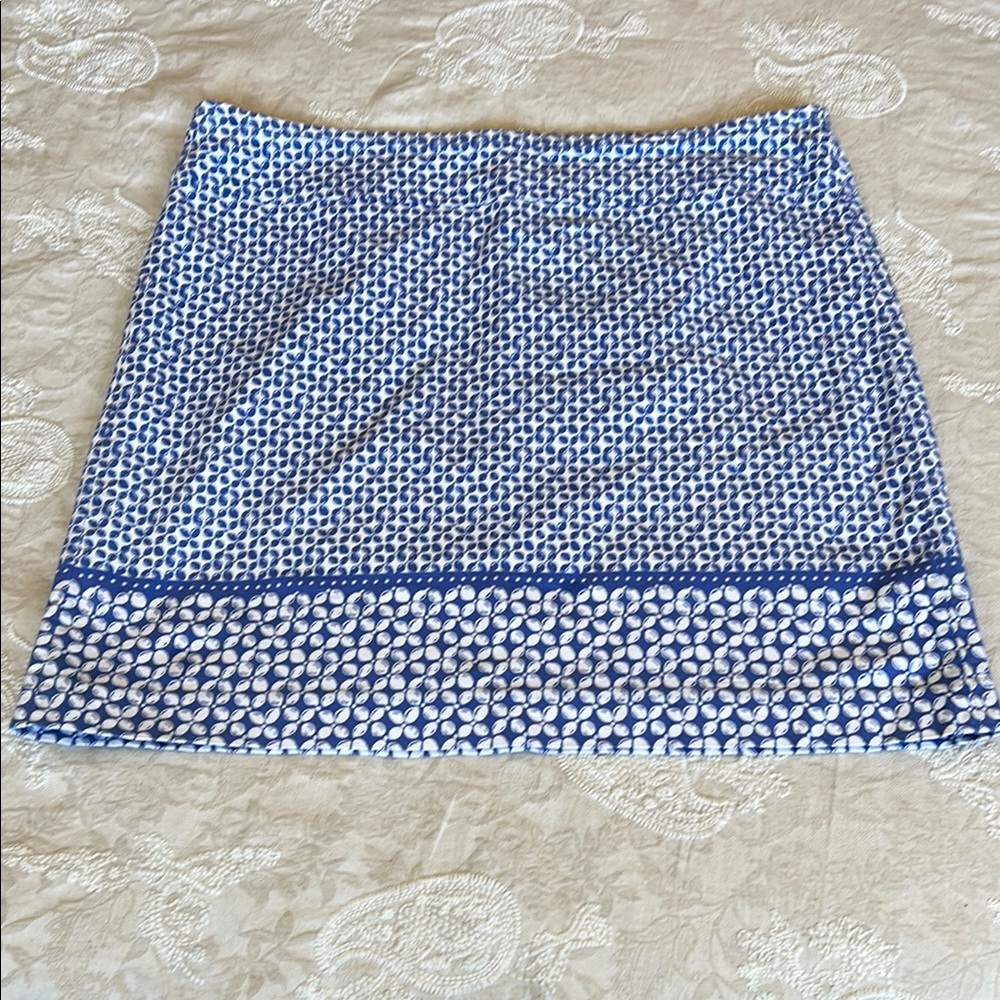 Talbots Blue and White A-Line Mini Skirt for Casual Wear